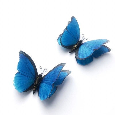 Бабочка из ткани темно-синяя. 1шт. 6см, Cristina Petrova