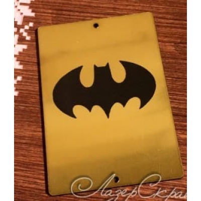 Табличка "Бетмен", золото, 6х8 см
