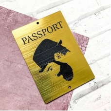 Табличка Паспорт Мужчина в шляпе, 5х7, золото