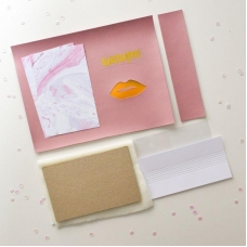 Набор для создания обложки на паспорт 7, пыльно-розовый с губами