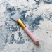 Широкая силиконовая кисть для клея розовая ручка, белая кисть