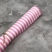 Кожзам на тканевой основе в розово-белую полоску 0,5 мм, отрез 34х45 см
