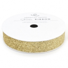 Лента с глиттером Solid Glitter Ribbon от American Crafts золото