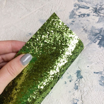 Отрез ткани с крупным глиттером, 35х50 см, цвет зеленый