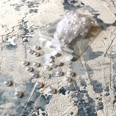 Полубусины под жемчуг, 6 мм, цвет белый