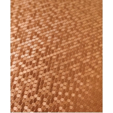 Кожзам на тканевой основе с тиснением соты - коричневый 33х70 см
