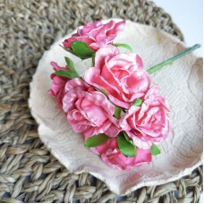 Набор цветов тканевых Розы - малиновый