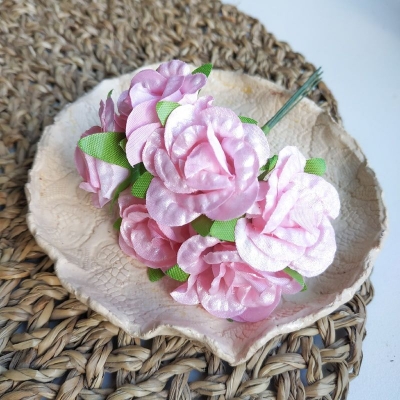 Набор цветов  тканевых Розы - розовый